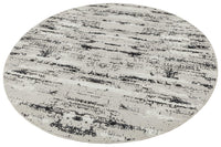 Milano Washable Manhattan Silver Woven Round Area Rug Multicolor Polyester