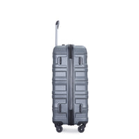 Expandable 3 Piece Luggage Sets Pc Lightweight & Durable Suitcase With Two Hooks, Spinner Wheels, Tsa Lock, 21 25 29 Gray Gray Pc