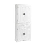 Bathroom Storage Cabinet With Doors And Drawer, Multiple Storage Space, Adjustable Shelf, White White Mdf