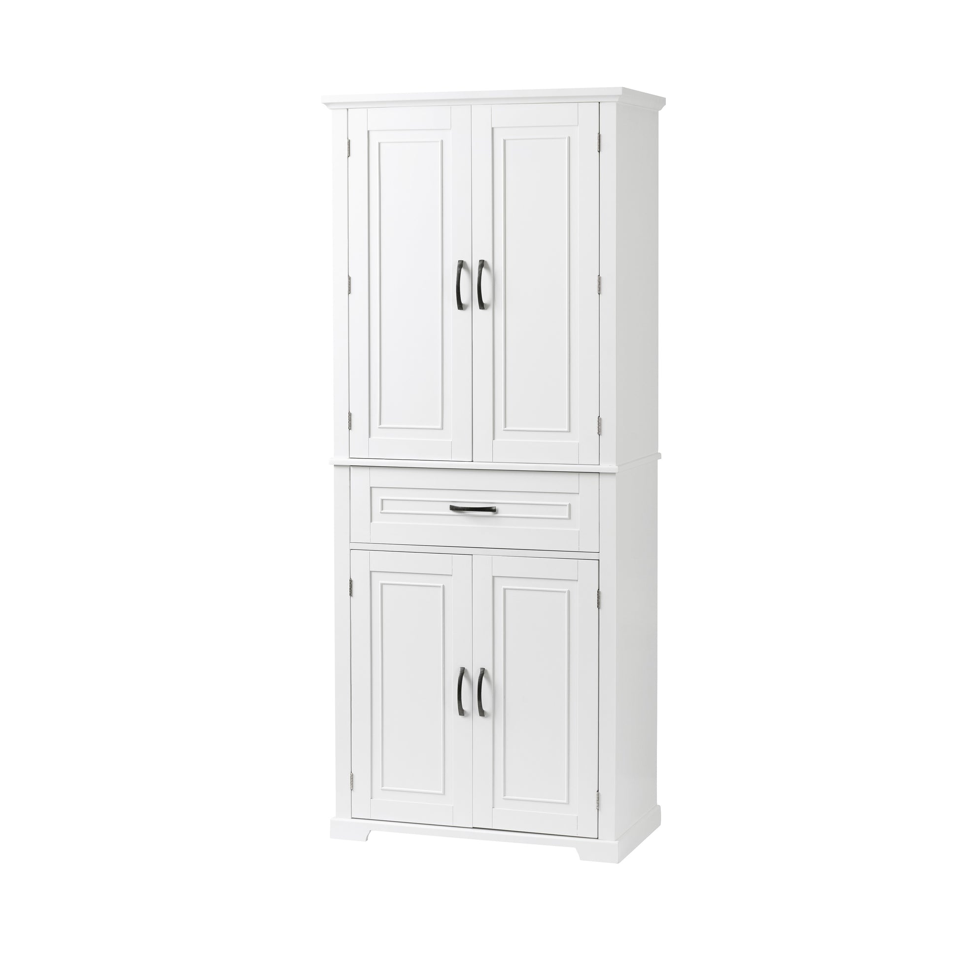 Bathroom Storage Cabinet With Doors And Drawer, Multiple Storage Space, Adjustable Shelf, White White Mdf