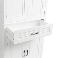 Bathroom Storage Cabinet With Doors And Drawer, Multiple Storage Space, Adjustable Shelf, White White Mdf