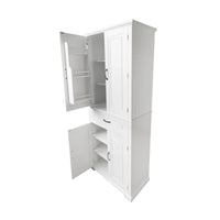 Bathroom Storage Cabinet With Doors And Drawer, Multiple Storage Space, Adjustable Shelf, White White Mdf