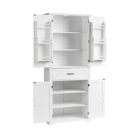 Bathroom Storage Cabinet With Doors And Drawer, Multiple Storage Space, Adjustable Shelf, White White Mdf