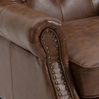 Coolmore Wood Frame Armchair, Modern Accent Chair Lounge Chair With Sturdy Wood Legs For Living Room Bedroom Brown Pu Brown Pu Foam Pu Leather