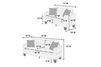 Living Room Furniture 2Pc Sofa Set Black Polyfiber Sofa And Loveseat W Pillows Cushion Couch Black Primary Living Space Cushion Back Contemporary,Modern Rubberwood Square Arms Particle Board 4 Seat