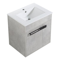 24 Inch Bathroom Vanity, Freestanding Bathroom Vanity Or Floating Is Optional Conversion 00324Cg 1 G Bl9060B Kd Packing Cement Grey 2 Bathroom Freestanding Modern Plywood