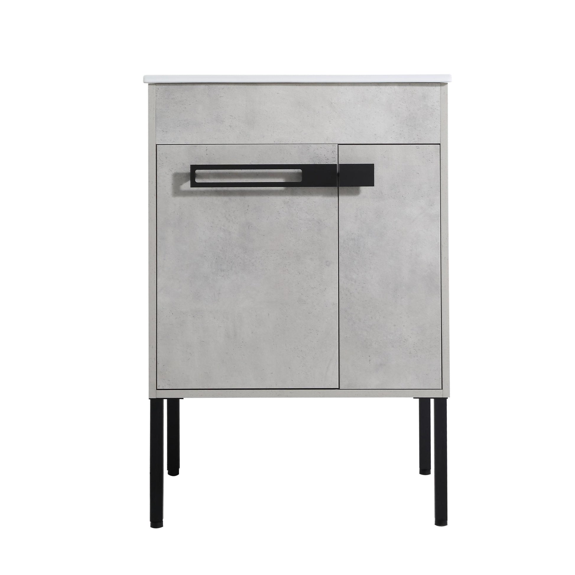 24 Inch Bathroom Vanity, Freestanding Bathroom Vanity Or Floating Is Optional Conversion.24*18 00324Cg 1 Kd Packing Excluding Sink Cement Grey 2 Bathroom Freestanding Modern Plywood