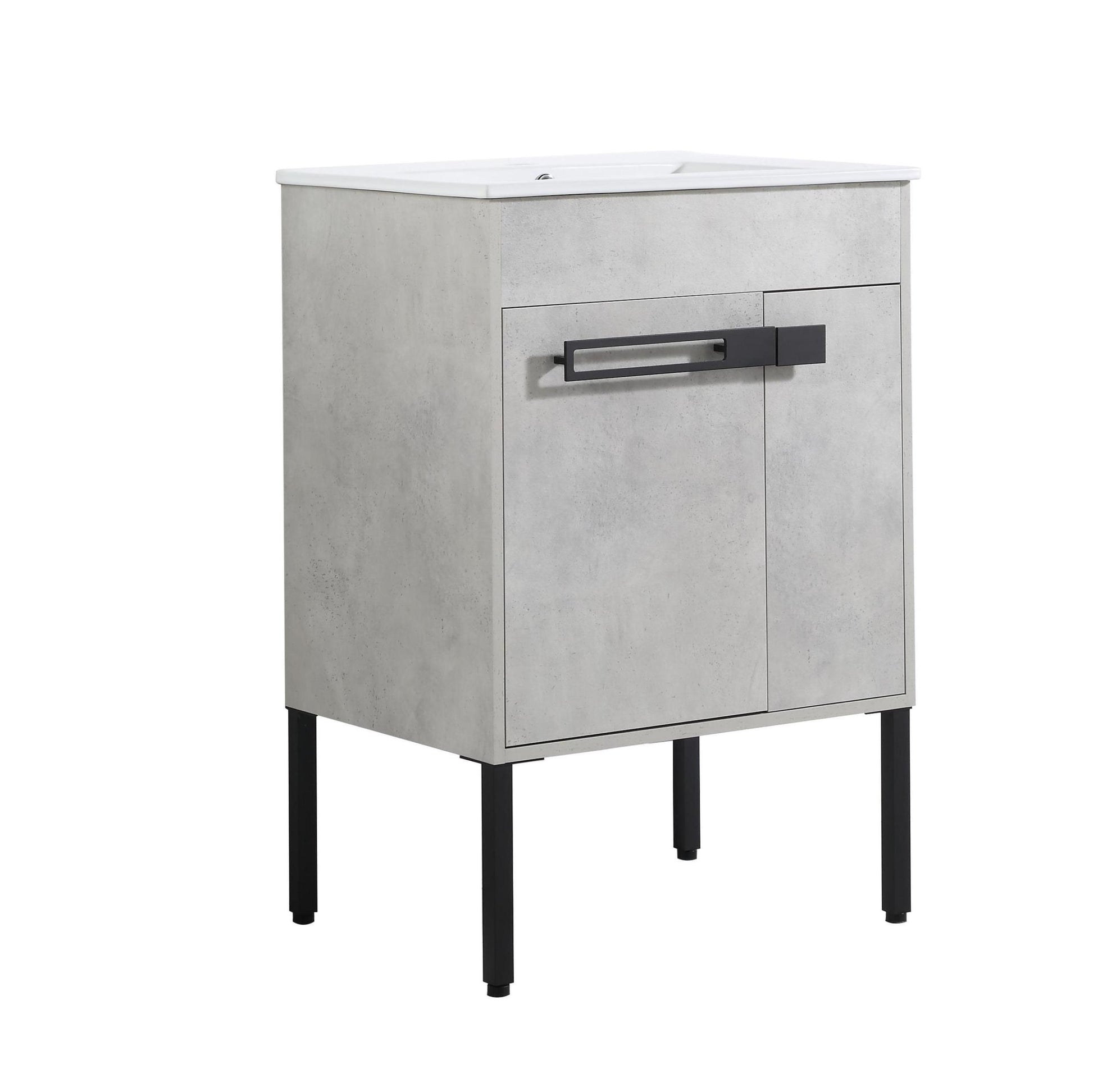 24 Inch Bathroom Vanity, Freestanding Bathroom Vanity Or Floating Is Optional Conversion 00324Cg 1 G Bl9060B Kd Packing Cement Grey 2 Bathroom Freestanding Modern Plywood