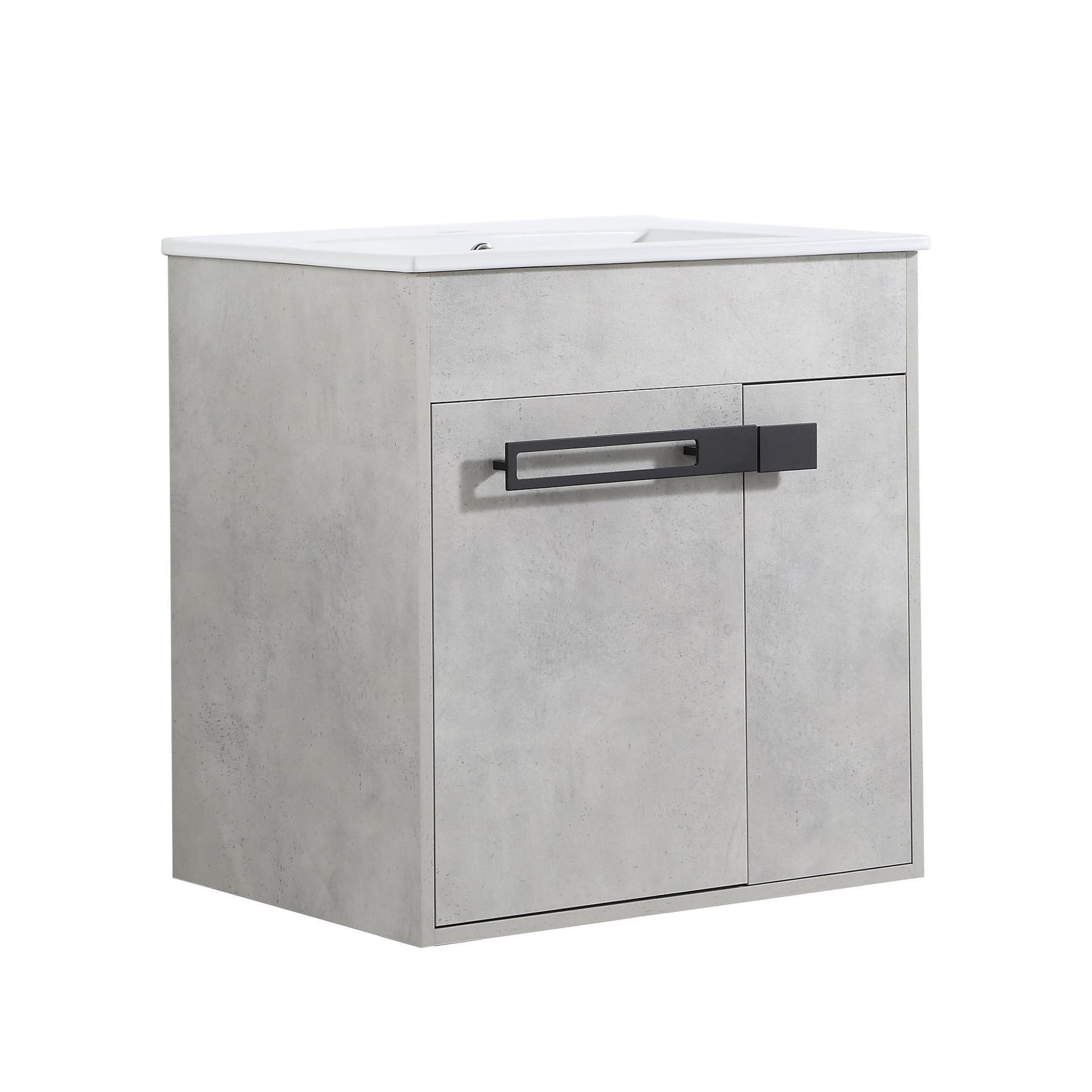 24 Inch Bathroom Vanity, Freestanding Bathroom Vanity Or Floating Is Optional Conversion.24*18 00324Cg 1 Kd Packing Excluding Sink Cement Grey 2 Bathroom Freestanding Modern Plywood