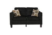Living Room Furniture 2Pc Sofa Set Black Polyfiber Sofa And Loveseat W Pillows Cushion Couch Black Primary Living Space Cushion Back Contemporary,Modern Rubberwood Square Arms Particle Board 4 Seat