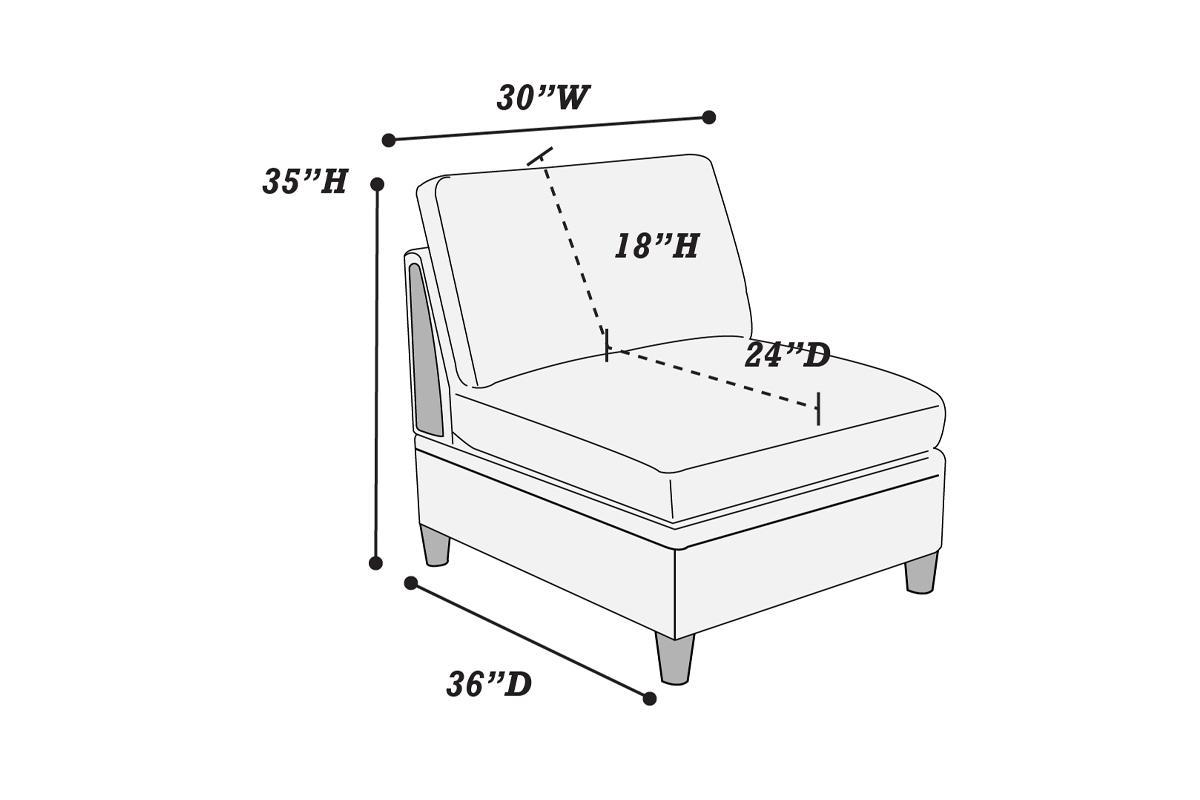 Living Room Furniture Armless Chair Steel Color Dorris Fabric 1Pc Cushion Armless Chair Wooden Deco Grey Mix Primary Living Space Contemporary,Transitional Fabric