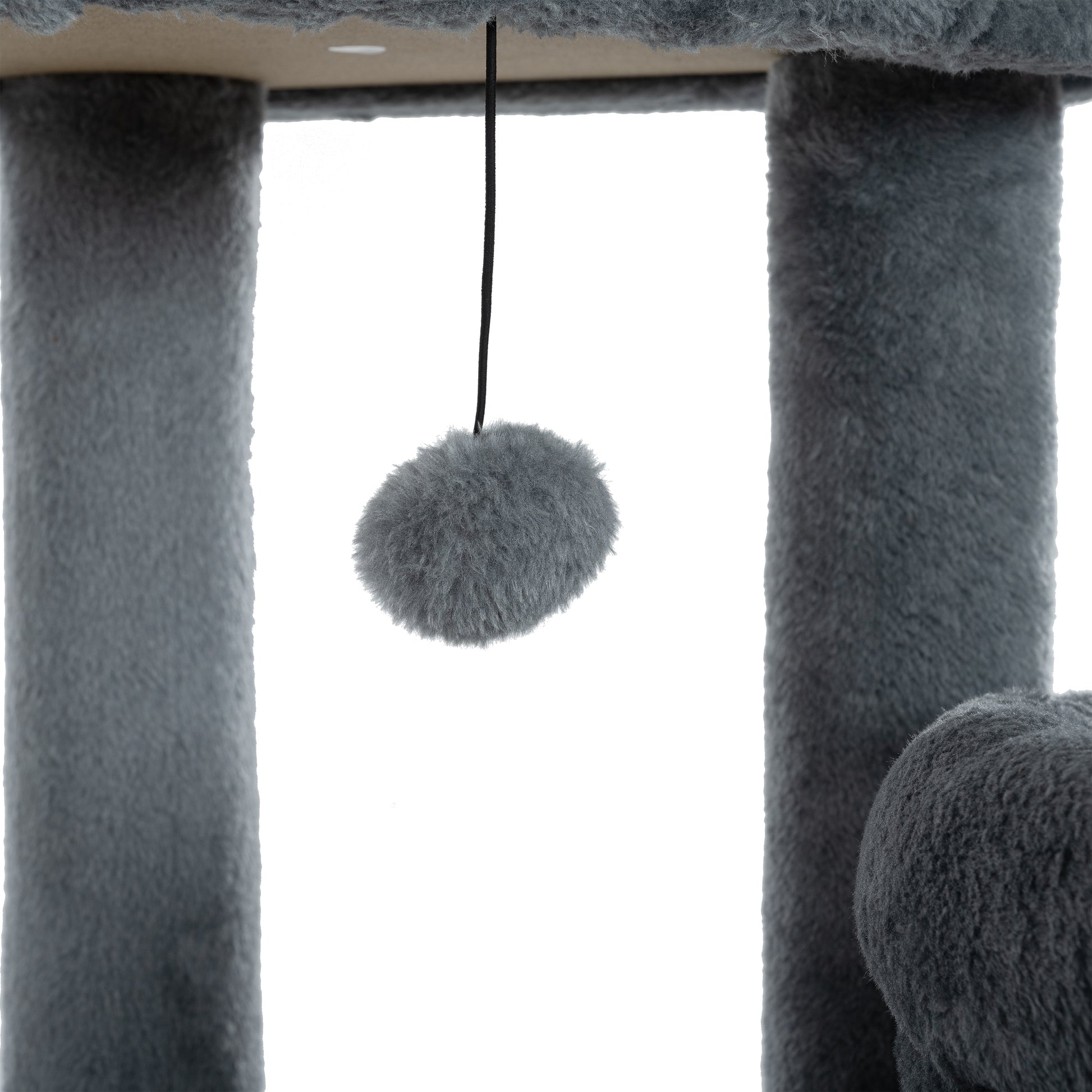 Cat Tree, 105 Inch Cat Tower For Indoor Cats, Plush Multi Level Cat Condo With 3 Perches, 2 Caves, Cozy Basket And Scratching Board, Gray Color Antique Gray Mdf