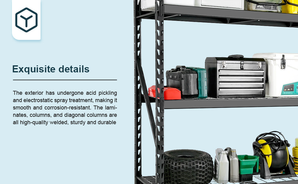 Garage Shelving Heavy Duty 72"H*77"W Garage Storage Shelves 6000Lbs Heavy Duty Shelving Adjustable 3 Tier Metal Shelving For Garage Storage Shelving Industrial Shelving Storage Rack, Black Black Iron