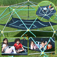 13Ft Geometric Dome Climber Play Center, Kids Climbing Dome Tower With Hammock, Rust & Uv Resistant Steel Supporting 1000 Lbs Green Metal