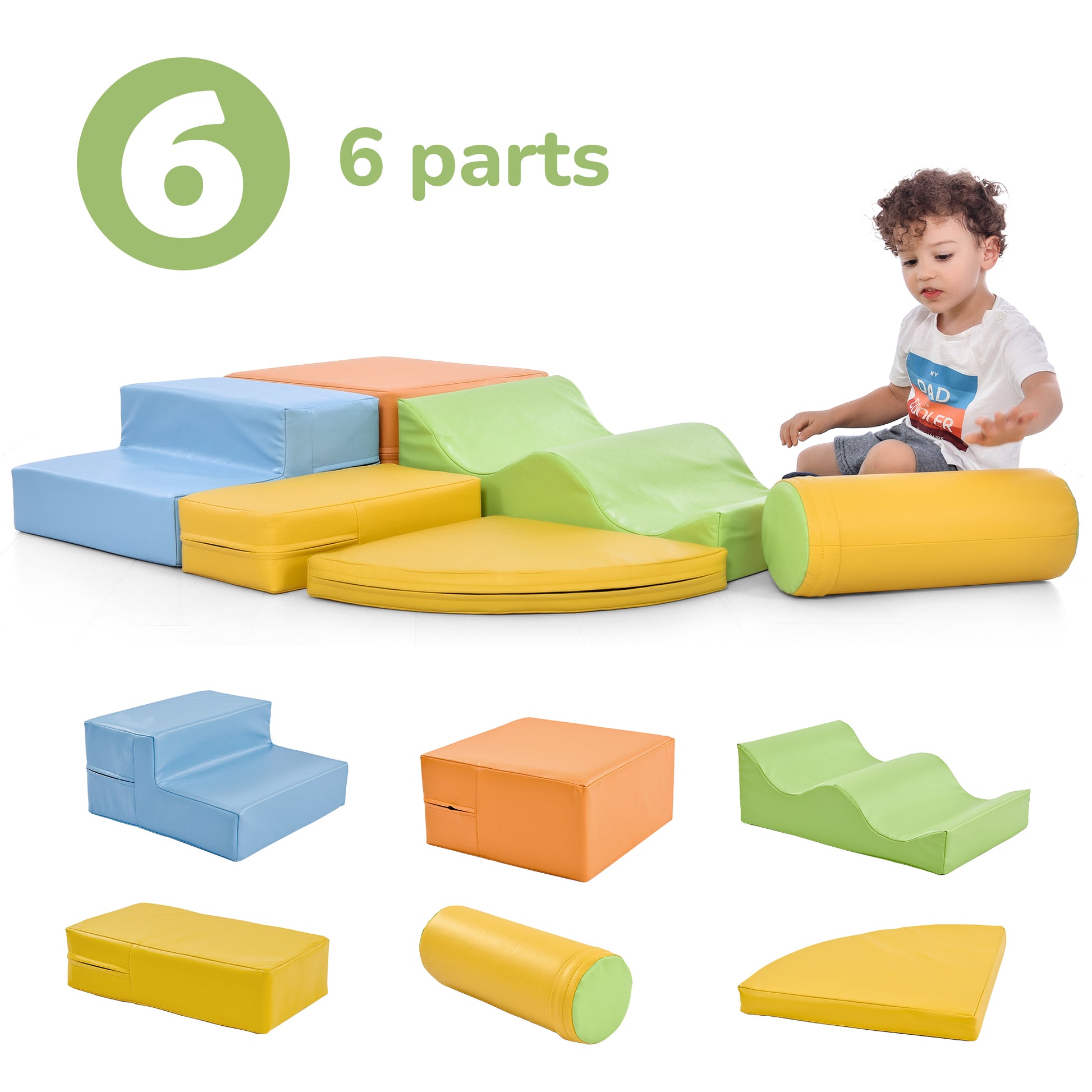 Soft Climb And Crawl Foam Playset 6 In 1, Soft Play Equipment Climb And Crawl Playground For Kids,Kids Crawling And Climbing Indoor Active Play Structure Colorful Foam