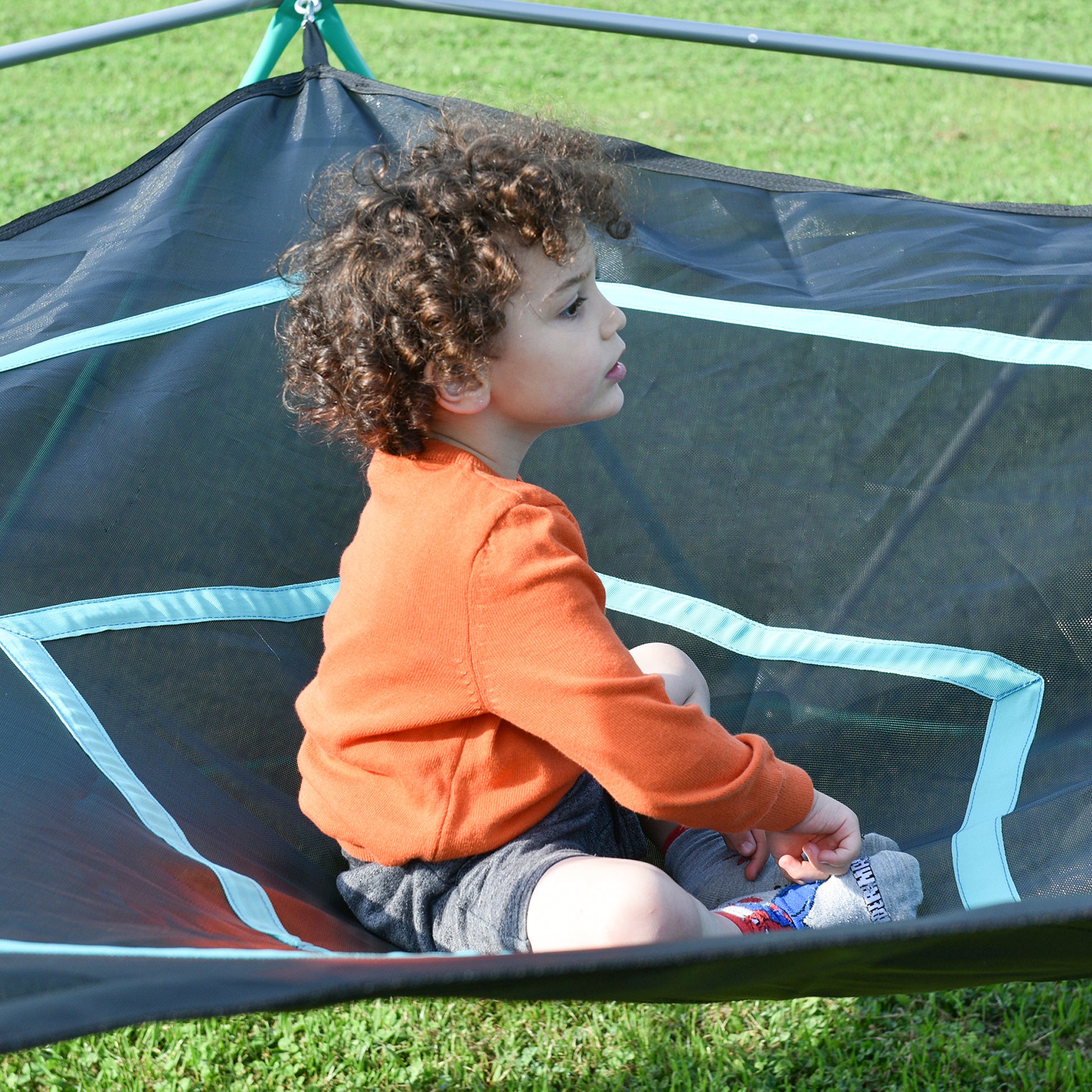 13Ft Geometric Dome Climber Play Center, Kids Climbing Dome Tower With Hammock, Rust & Uv Resistant Steel Supporting 1000 Lbs Green Metal