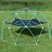 13Ft Geometric Dome Climber Play Center, Kids Climbing Dome Tower With Hammock, Rust & Uv Resistant Steel Supporting 1000 Lbs Green Metal