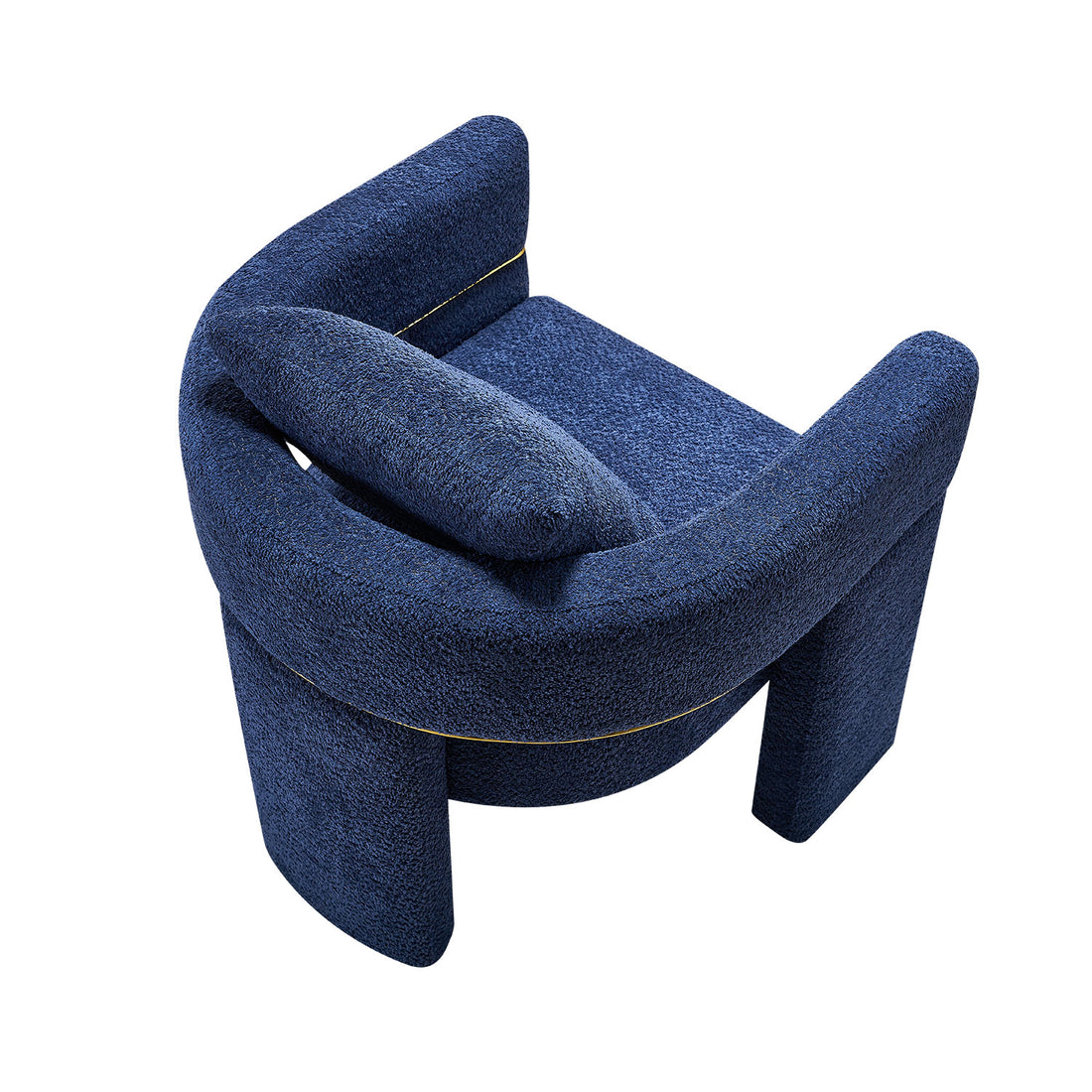 30.51" Wide Boucle Upholstered Accent Chair Navy Primary Living Space Modern Fiber Foam And Polyester Fiber Pad Boucle