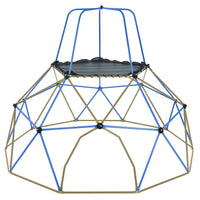 Kids Climbing Dome With Canopy And Playmat 10 Ft Jungle Gym Geometric Playground Dome Climber Play Center, Rust & Uv Resistant Steel Supporting 1000 Lbs Blue Metal Outdoor