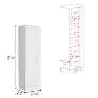 Lilo Storage Cabinet, Broom Hangers, Internal Shelves White Vertical Natural White White Dining Room Modern Particle Board Particle Board
