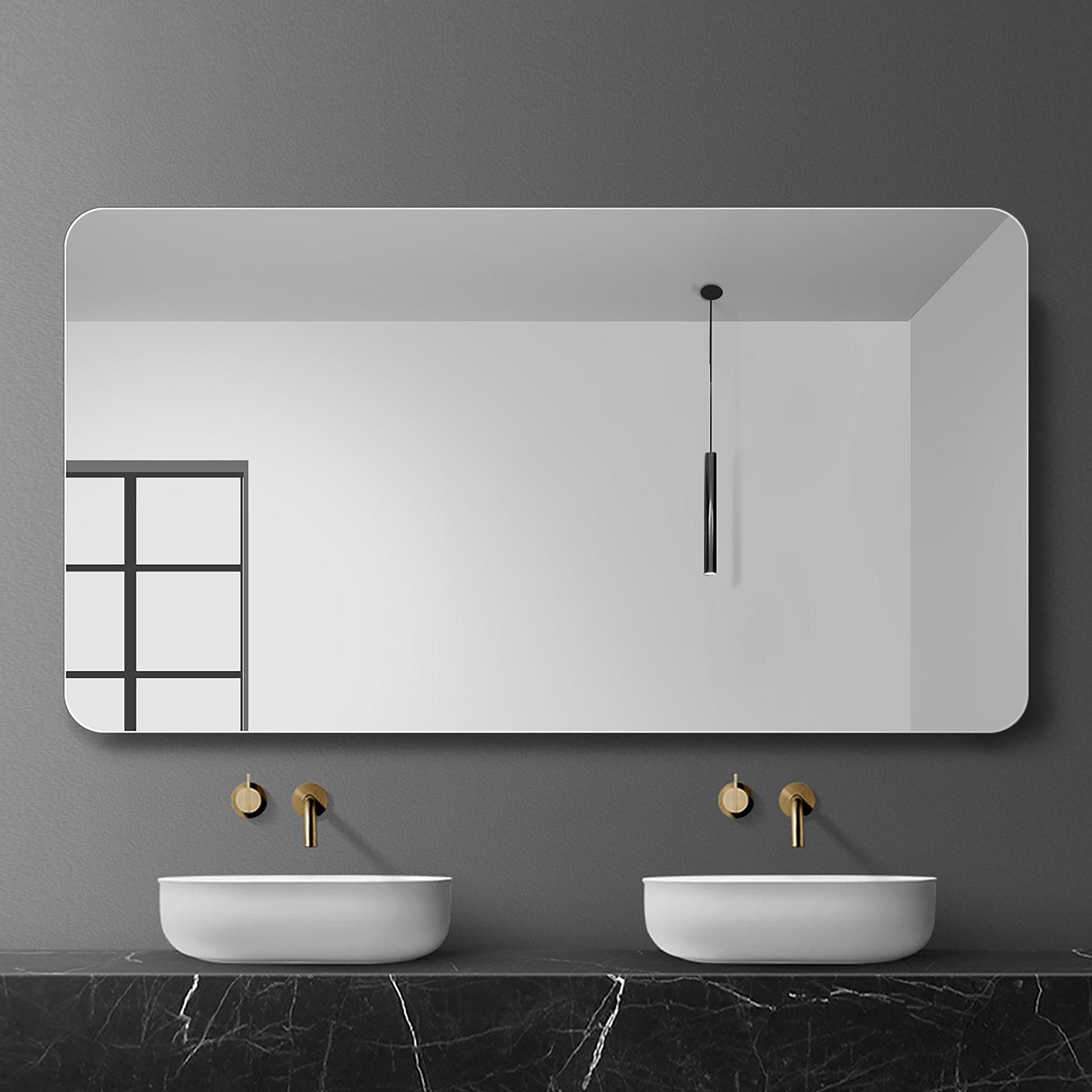 Bathroom Vanity Mirrorwall Mounted Mirror For Bathroom Anti Fog Waterproof Clear Glass