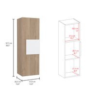 Vanguard Medicine Cabinet, Three Shelves, Single Door Cabinet Pearl White Multicolor Particle Board Particle Board