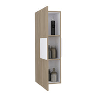 Vanguard Medicine Cabinet, Three Shelves, Single Door Cabinet Pearl White Multicolor Particle Board Particle Board