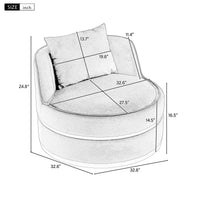 360 Degree Swivel Accent Chair Velvet Modern Upholstered Barrel Chair Over Sized Soft Chair With Seat Cushion For Living Room, Bedroom, Office, Apartment, Blue Blue Foam Velvet
