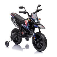 12V Electric Kid Ride On Motorcycle, Apulia Licensed Motorcycle For Kids, Battery Powered Kids Ride On Motorcycle Blue, 2 Wheels Motorized Vehicles Children Toys,Led Headlights Blue Polyethylene