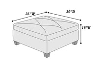 Contemporary Genuine Leather 1Pc Ottoman Black Color Tufted Seat Living Room Furniture Black Genuine Leather Primary Living Space Black Contemporary,Modern Rectangle Tufted Genuine Leather