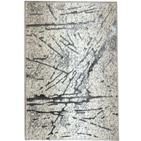 Shifra Luxury Area Rug In Gray With Silver Abstract Design Multicolor Polyester