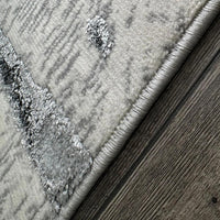 Shifra Luxury Area Rug In Gray With Silver Abstract Design Multicolor Polyester