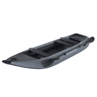 2 Person Inflatable Kayak Fishing Pvc Kayak Boat The Dimension Is 130'' *43'' *11.8'' Inflatable Boat Rescue Rubber Rowing Boat With Pump, Aluminum Alloy Seat, Paddle, Inflatable Mat, Repair Kit, Fin Grey Pvc