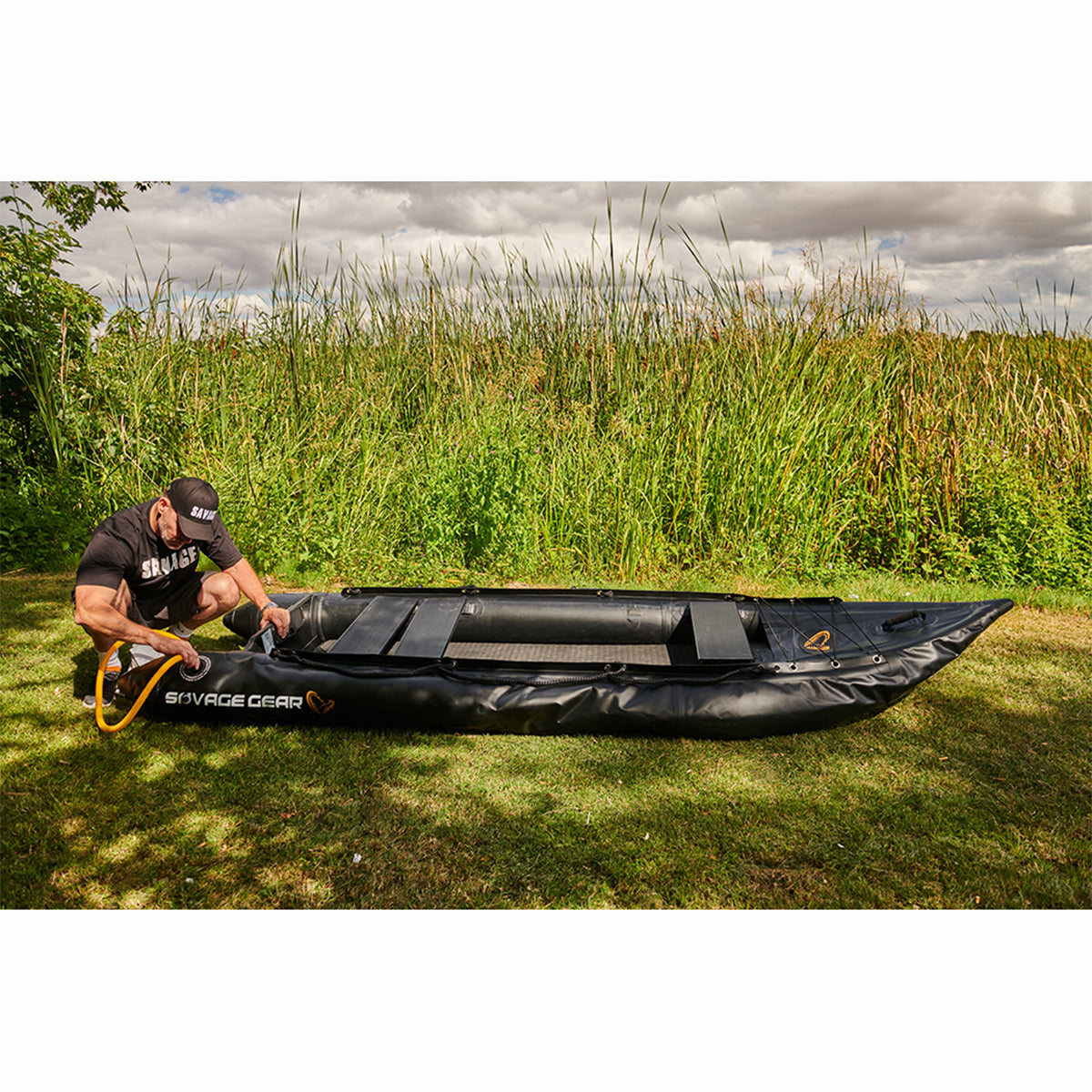 2 Person Inflatable Kayak Fishing Pvc Kayak Boat The Dimension Is 130'' *43'*11.8'' Inflatable Boat Rescue Rubber Rowing Boat With Pump, Aluminum Alloy Seat, Paddle, Inflatable Mat, Repair Kit, Fin Black Pvc