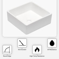 15x15 Inch White Ceramic Square Vessel Bathroom Sink white-ceramic