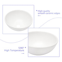 13x13 Inch White Ceramic Circular Vessel Bathroom Sink white-ceramic