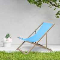 Beach Sling Patio Chair Set Of 2,Wooden Folding Outdoor Chairs For Outside 3 Level Height Adjustable, Portable Reclining Beach Chair Blue Solid Wood