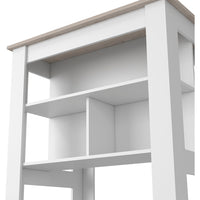 Kitchen Island Antibacterial Dozza, Three Shelves, Light Gray White Finish Light Gray Particle Board