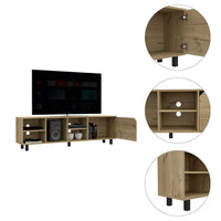 TV Stand for TV s up 70" Estocolmo, Four Open Shelves beige-particle board
