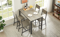 Dining Set For 5 Kitchen Table With 4 Upholstered Chairs, Grey, 47.2'' L X 27.6'' W X 29.7'' H. Grey Particle Board