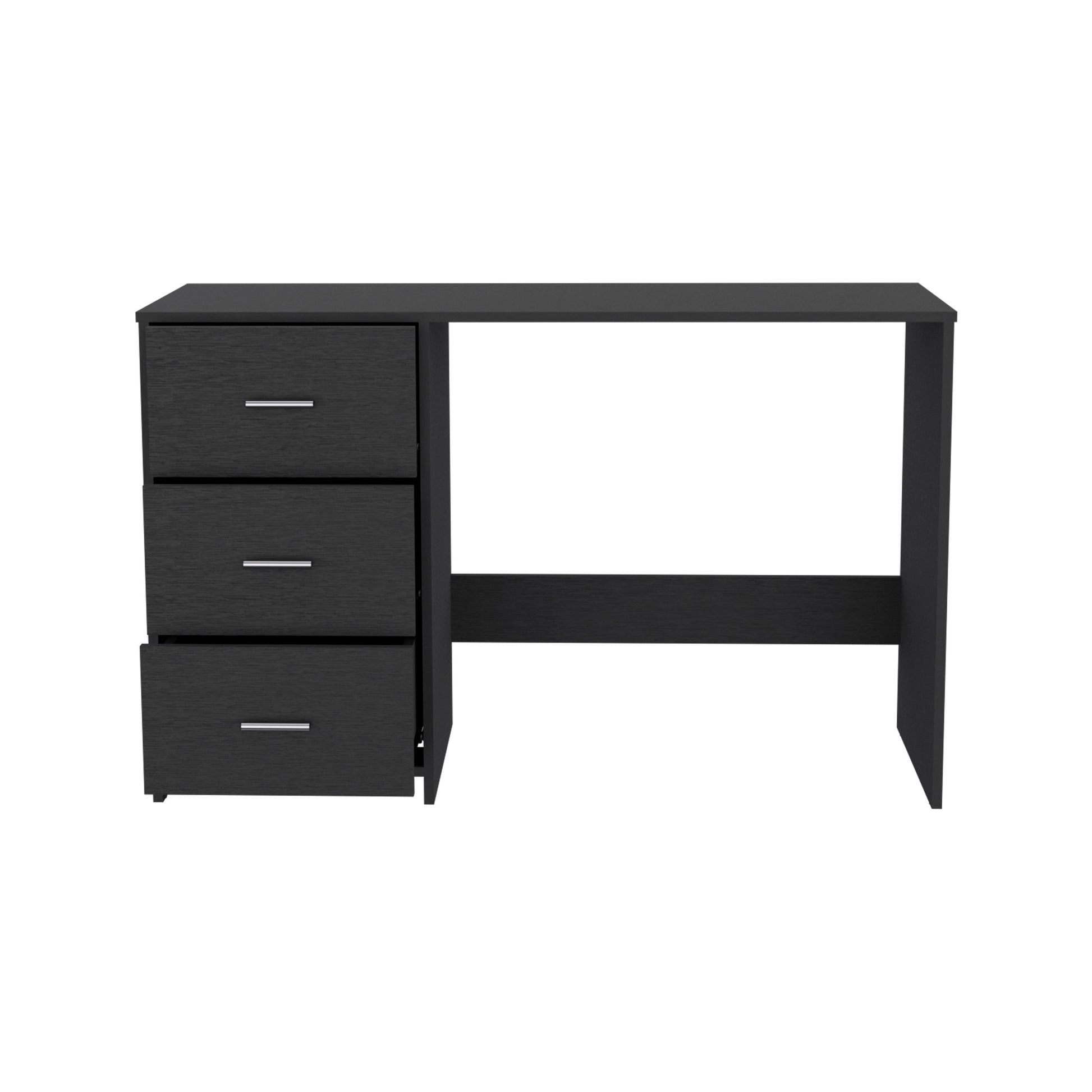 Writting Desk Riverside,Three Drawers, Black Wengue Finish Black Particle Board