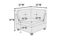 Ash Grey Chenille Fabric Modular Sectional 7Pc Set Living Room Furniture U Sectional Couch 2X Corner Wedge 3X Armless Chairs And 2X Ottomans Tufted Back Gun Ash Chenille Wood Primary Living Space Cushion Back Contemporary,Modern Modular Chenille 7 Seat
