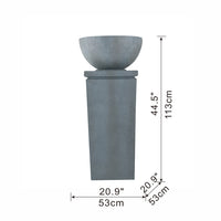 44.5" Polyresin Gray Zen Bowl Water Fountain, Outdoor Bird Feeder Bath Fountains, Relaxing Water Feature For Garden Lawn Backyard Porch Gray Garden & Outdoor Contemporary,Minimalist,Modern,Traditional,Transitional Polyresin