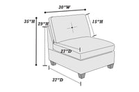 Ash Grey Chenille Fabric Modular Sectional 7Pc Set Living Room Furniture U Sectional Couch 2X Corner Wedge 3X Armless Chairs And 2X Ottomans Tufted Back Gun Ash Chenille Wood Primary Living Space Cushion Back Contemporary,Modern Modular Chenille 7 Seat