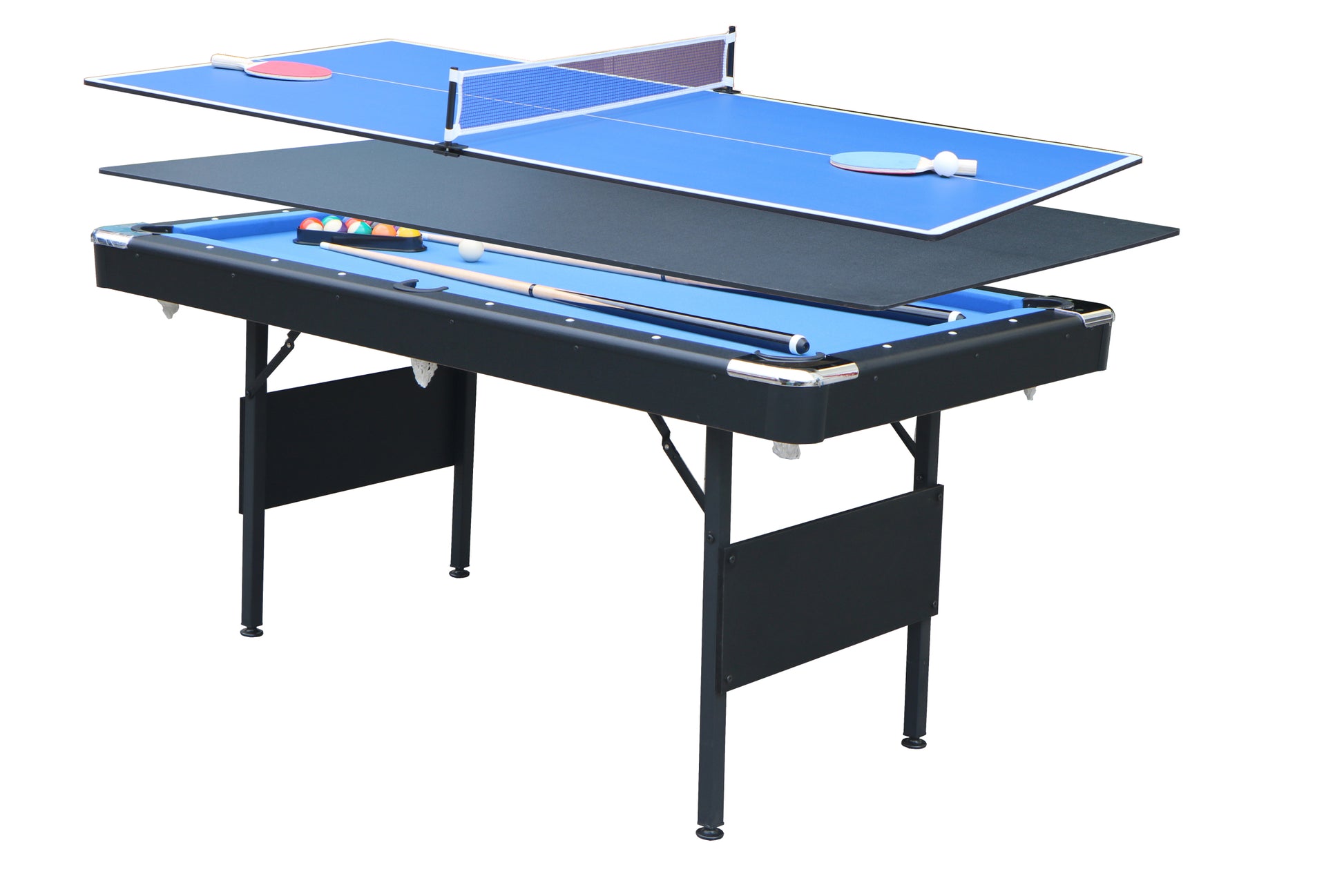 3 In 1 Game Table,Pool Table,Billiard Table,Table Games,Table Tennis, Multi Game Table,Table Games,Family Movement Balls Sports Black Blue Portable Primary Living Space American Design,European Multifunctional Mdf Mdf Steel