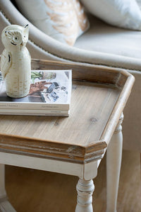 20X20X25" Square Alcott Side Table White Primary Living Space American Traditional,Antique,European,French Country,Rustic Fir Wood