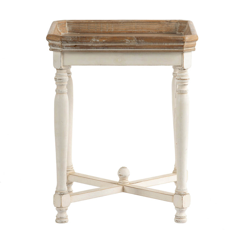 20X20X25" Square Alcott Side Table White Primary Living Space American Traditional,Antique,European,French Country,Rustic Fir Wood