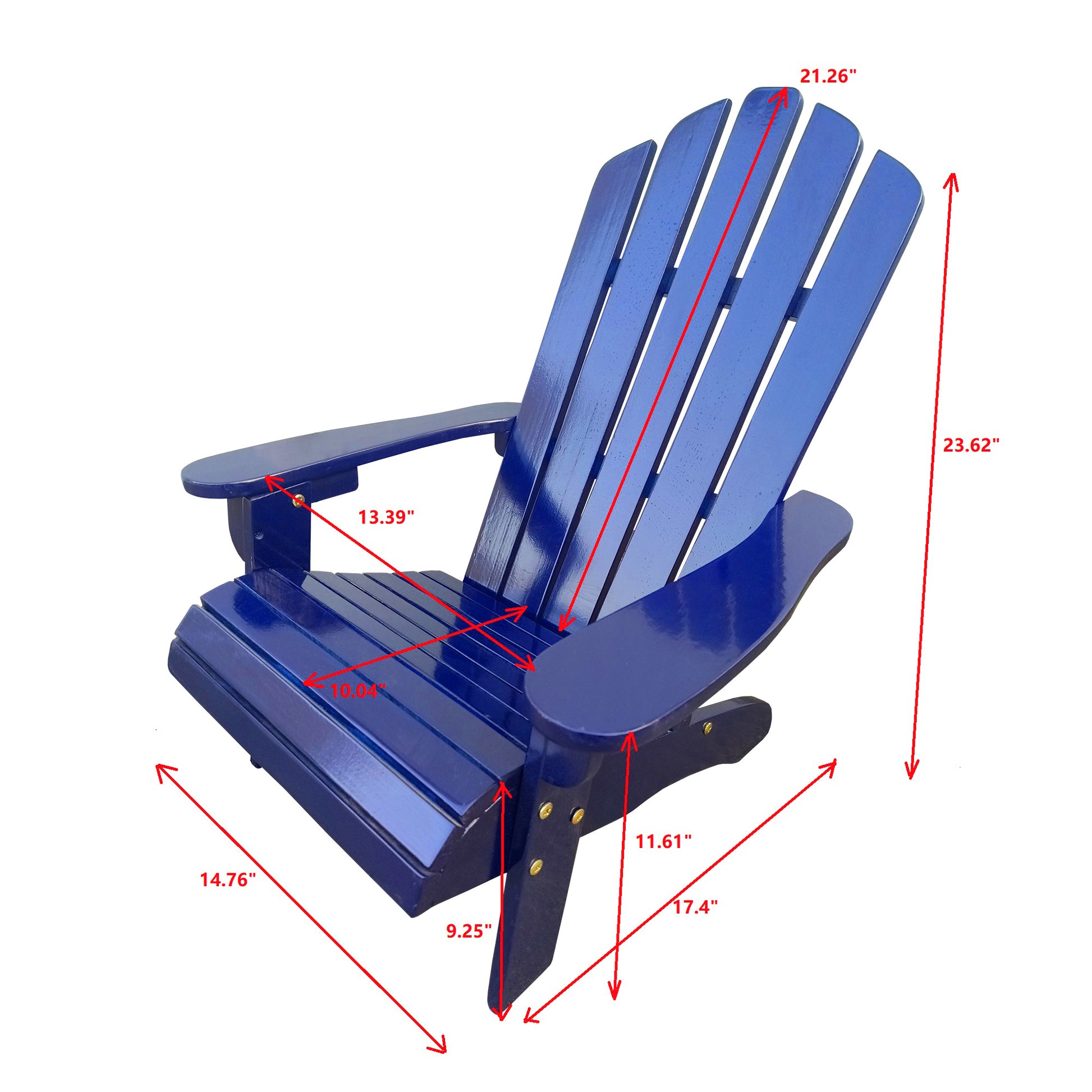 Outdoor Or Indoor Wood Children Adirondack Chair,Blue Blue Solid Wood
