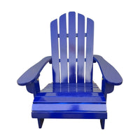 Outdoor Or Indoor Wood Children Adirondack Chair,Blue Blue Solid Wood