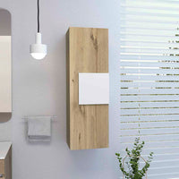 Medicine Cabinet Artic, Three Shelves, Single Door, White Light Oak Finish White Light Oak Particle Board